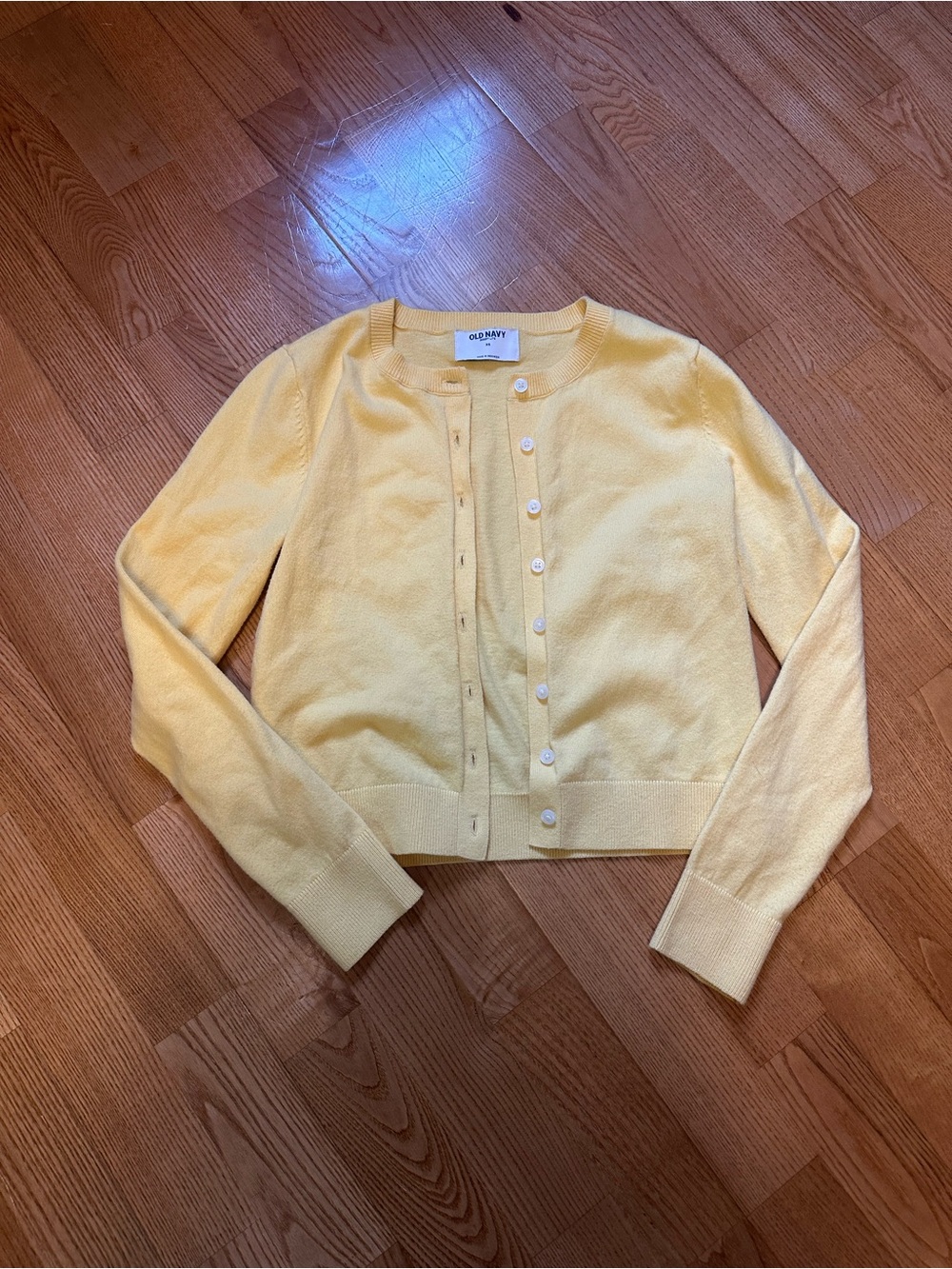 Old Navy Women's Yellow Button-Front Cardigan